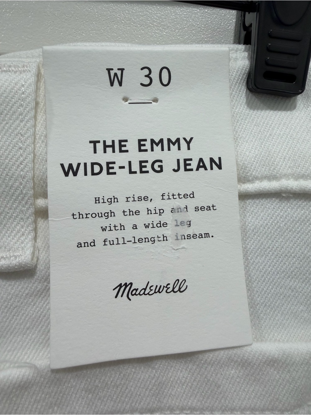 Madewell Emmy Wide Leg Jeans White size 30 NWT Super Stretch Denim - Picture 6 of 9